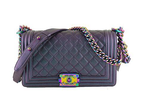 chanel iridescent le boy bag purple|chanel 19 bag review.